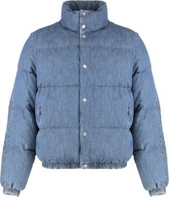 Dolce & Gabbana Puffer Jacket In Denim