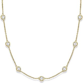 Allurez Lab Diamonds By The Yard Station Necklace 14k in Yellow Gold at Nordstrom, Size 18