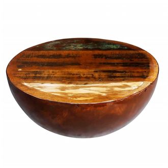 Berkfield Home Coffee Table Bowl-shaped with Steel Base Solid Reclaimed Wood in Brown