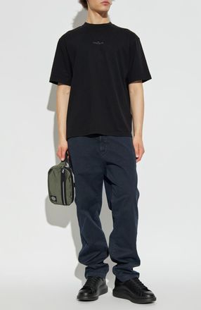Stone Island T-shirt With Logo, Mens, Black