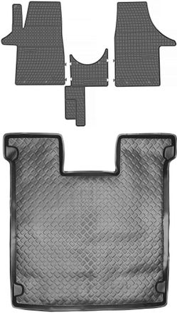 OEM Juego De Alfombrillas De Goma Para Volkswagen Caravelle T5 Van (2003-2015) + Alfombrilla Para Maletero