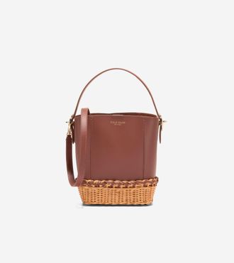 Cole Haan Womens Alexandria Small Bucket Crossbody Bag - Beige