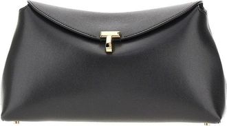 Toteme Leather T-lock clutch Woman One Size