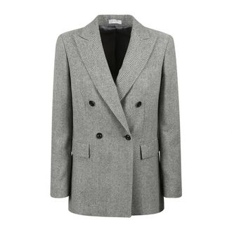 Boglioli Jassen, Dames, Grijs, M, Wol, Grijze Wollen Kasjmier Jas