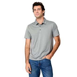 Free Country Mens Tech Jacquard Polo Shirt