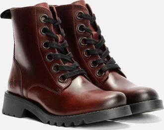 FLY London Womens Fly London Ragi Leather Womens Wine Boots - Red - Size: 6