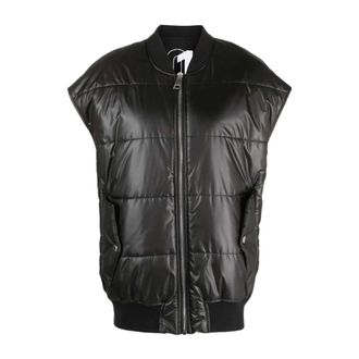 Khrisjoy Gewatteerd Bomber Vest - Dames - Bodywarmers - Zwart - 2XS - Leer - Jassen