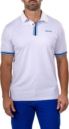 Maceoo Marthyr0016 White Tipped Golf Polo at Nordstrom, Size 7