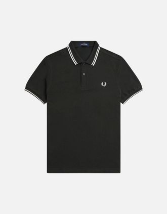 Fred Perry Mens Fred Perry M3600 Twin Tipped Polo - Night Green/White - Size: 36