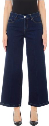 Liu Jo Denim Wijde Cropped Jeans - Dames - Loose Fit Jeans - Blauw - W32 - Denim - Jeans