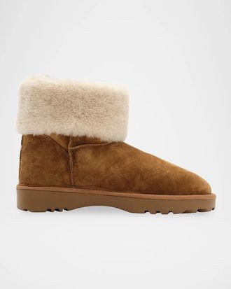 Burberry Flint Shearling-Lined Suede Ankle Boots