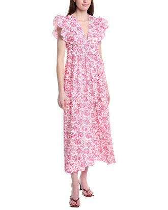 Sail to Sable Sail To Sable Flutter Sleeve V Neck Maxi Dress