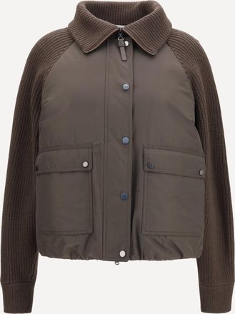 Brunello Cucinelli Piumino con maniche in lana Woman 46