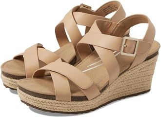 Aetrex Anna Sandals Womens Brown Leather Wedge Heel Strappy ZOGG3759