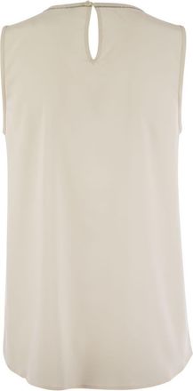 PESERICO Peserico Womens Stretch Silk Crepe De Chine Top - Ivory - Size EU 38 (Womens)