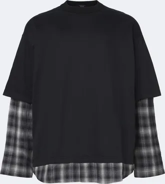Comme Des Gar&ccedil;ons Comme des Gar&ccedil;ons Homme Layered checked cotton jersey T-shirt