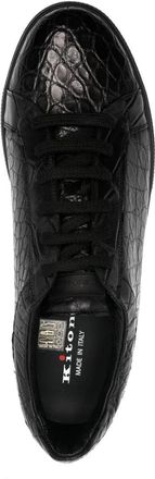 Kiton Mens Crocodile-Embossed Leather Sneakers Aw24 M