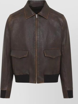 Prada leather bomber jacket
