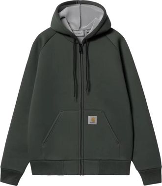 Carhartt Work in Progress Car-Lux Hooded Jacket - Heren - Vesten met rits - Groen - S - Katoen - Hoodies & sweatvesten