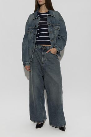 Balenciaga Top With Z Logo, Womens, Navy Blue