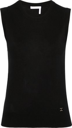 Chlo&eacute; sleeveless wool knitted top - women - Wool - M - Black