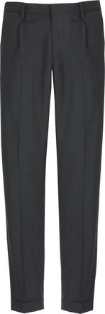 BRIGLIA 1949 Dark Grey Tiberios Wool Straight-Leg Pants