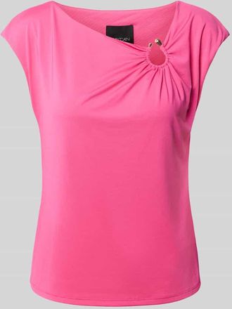 Marc Cain T-Shirt mit asymmetrischem Ausschnitt in Fuchsia, Gr&ouml;&szlig;e 34