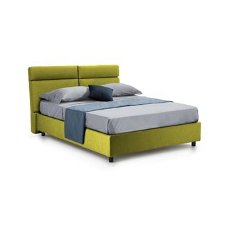 Dmora Cama Matrimonial Alcatron, Desenfundable, Con Almacenaje Hecha En Italia, Medida De Colch&oacute;n 160x190 Cm, Verde