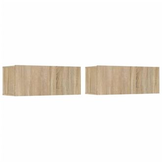 Berkfield Home Classic 4 Piece TV Cabinet Set Sonoma Oak Engineered Wood in Tan