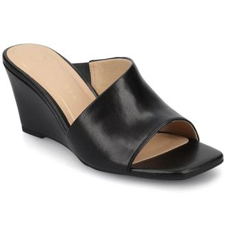 Journee Collection Journee Clementine Dress Sandal Women Black Faux Leather Wedge Heel HTAT1436