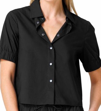 Go Silk Go Cotton Camp Shirt In Black