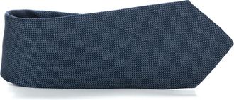 Canali Tile Micro Print Tie - Heren - Stropdassen - Blauw - ONE Size - Denim - Accessoires