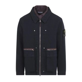 Stone Island Field Jacket - Heren - Zomerjassen - Blauw - L - Katoen - Jassen