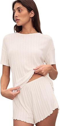 Eberjey Pointelle Shorts Womens Clothing Ivory : MD, Cotton/Modal/Tencel