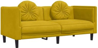 vidaXL Sof&aacute; Con Cojines 2 Plazas Terciopelo Amarillo Vidaxl