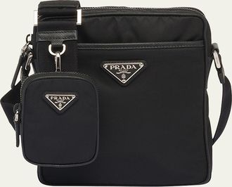 Prada Mens Re-Nylon Crossbody Bag with Pouch