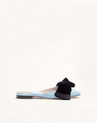 Valentino Garavani Reinette Satin Mule Woman AZURE 35.5