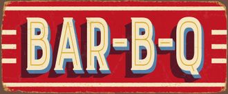 Queence Metallbild »BAR-B-Q« Sprüche & Texte Schriftzug, Stahlschilder