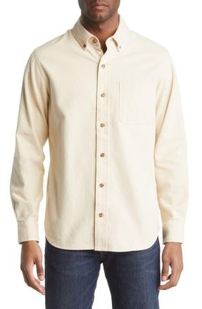 Schott NYC Heather Flannel Long Sleeve Button-Up Shirt in Oatmeal at Nordstrom, Size Xx-Large
