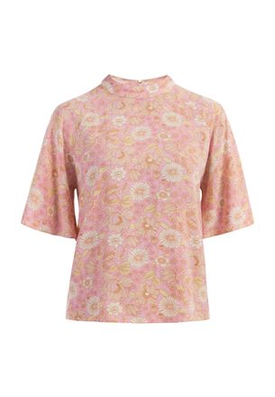 Usha blouse met korte mouwen Dames Roze Veelkleurig