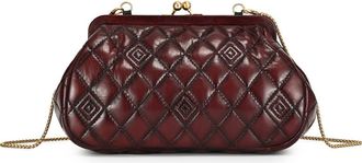 OLD TREND Petunia Small Quilted Leather Crossbody in Burgundy at Nordstrom