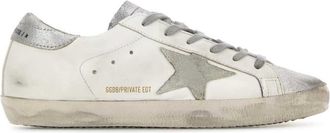 Golden Goose White Two-Tone Leather Sneakers