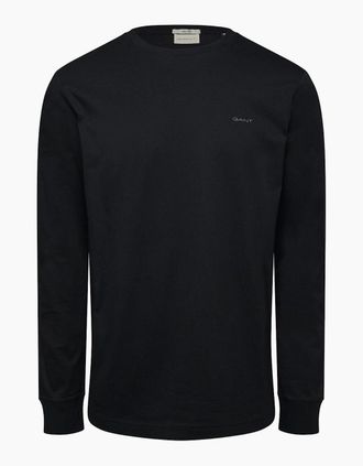 GANT Mens Slm Merc Jsy LS - Black - Size: 40