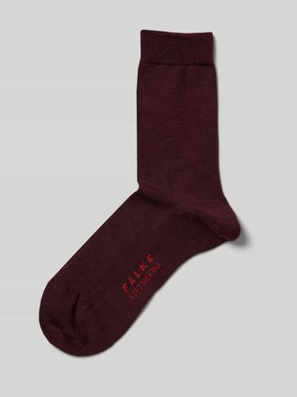 Falke Socken mit Label-Schriftzug Modell SOFTMERINO in Bordeaux, Gr&ouml;&szlig;e 35/36