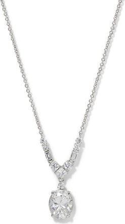Nadri Delphine Cubic Zirconia Frontal Necklace in Rhodium at Nordstrom