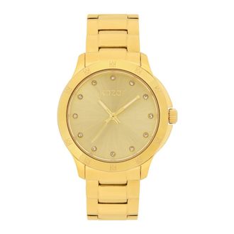 Kazar Gouden horloge met kristallen - Dames - Horloges - Geel - ONE Size - Accessoires