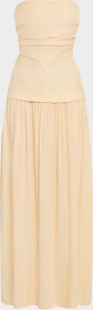 Faithfull The Brand Hedy Strapless Drop-Waist Maxi Dress