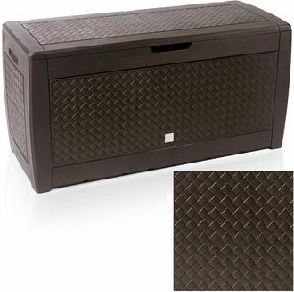Deuba Contenitore da giardino baule cassapanca riponi oggetti 310 litri in rattan