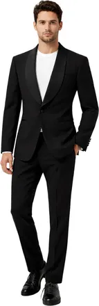 Tom Ford Mens Suit Black Wool And Silk Suits