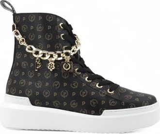 Pollini Schoenen, Dames, Zwart, 40 EU, Leer, Sneakers